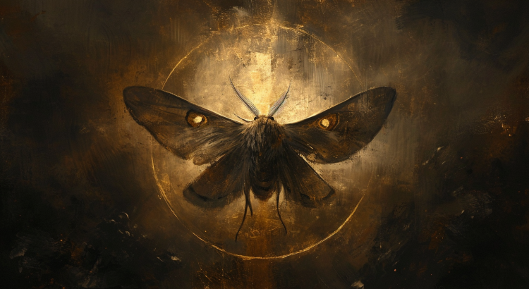 Midjourney AI illustration circle moth ok