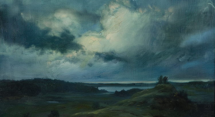 Midjourney AI painting night nocturne clouds ok