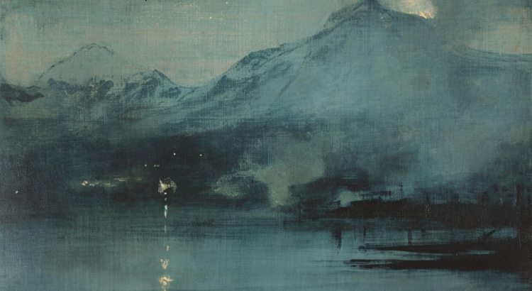 Midjourney AI painting nocturne night coast mountains ocean stars aa good