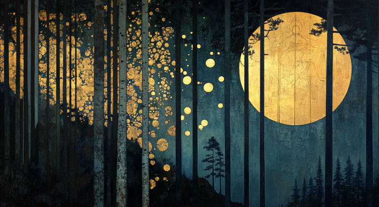 Midjourney AI painting illustration night moon stars nocturne