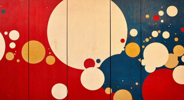Midjourney AI illustration circles colorful blue red